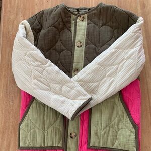 Avec Les Filles Olive Quilted Jacket